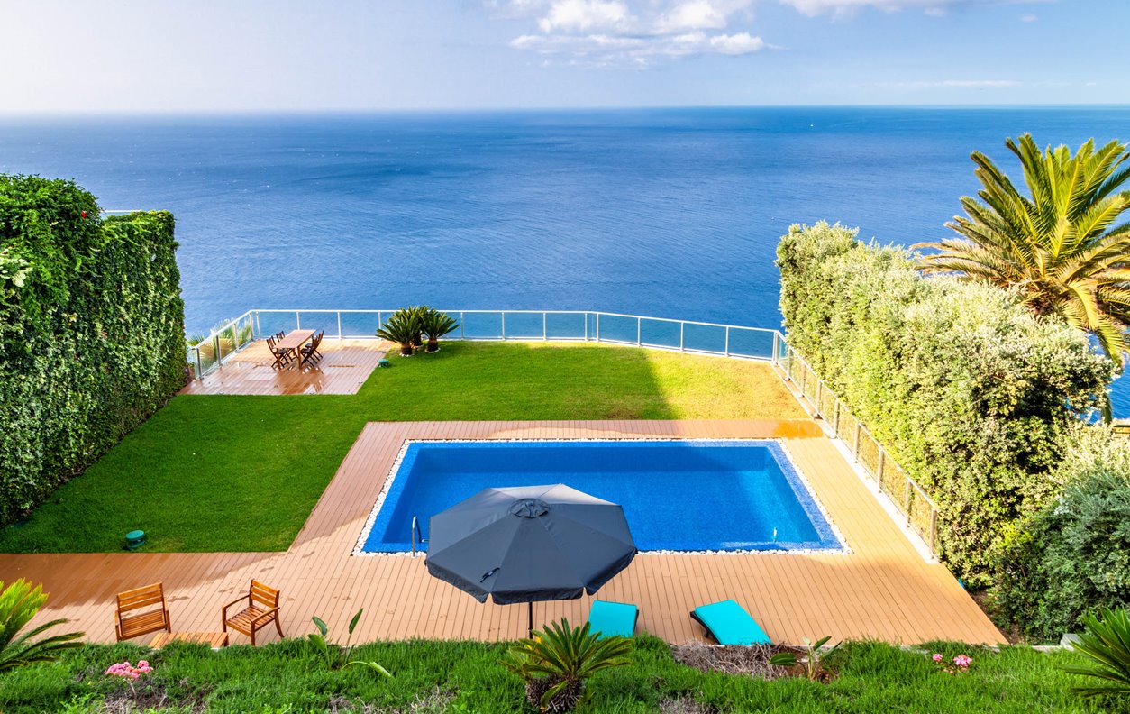 Holiday House with Heatable Pool, Sea View, A / C, Garden, BBQ and Wi-Fi - Near Praia dos Reis Magos - 12948